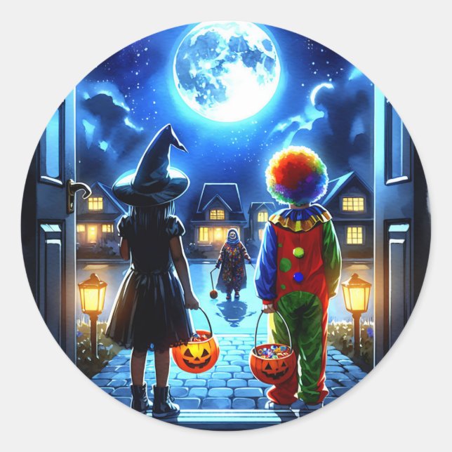 Pegatina Redonda Tener una Halloween fantasmal (Anverso)