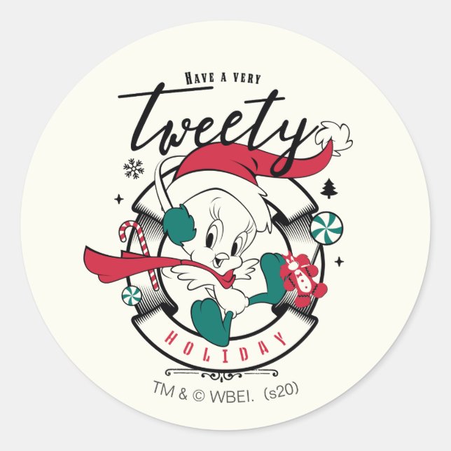 Pegatina Redonda Tener unas vacaciones muy TWEET™ (Anverso)