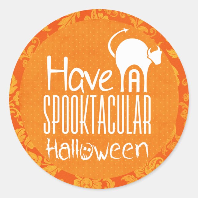Pegatina Redonda Tenga un Halloween Sooktacular (Anverso)