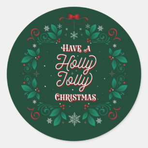 Pegatina Redonda Tenga un Navidad alegre y divertido Stickers