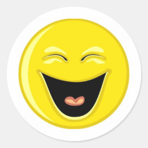 Pegatina Redonda Tenga una cara de la risa