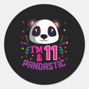 Pegatina Redonda Tengo 11 Años Pandastic Py Panda Bday