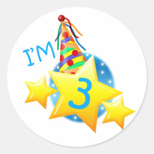 Pegatina Redonda Tengo 3 años