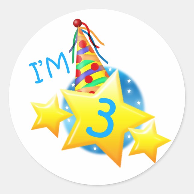 Pegatina Redonda Tengo 3 años (Anverso)
