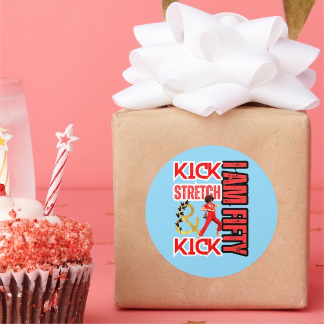 Pegatina Redonda Tengo 50 (Fiesta)