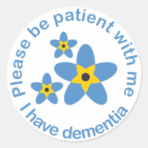 Pegatina Redonda Tengo Dementia Olvídenme No