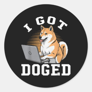 Pegatina Redonda Tengo Doged D.o.e. Departamento De Gobierno