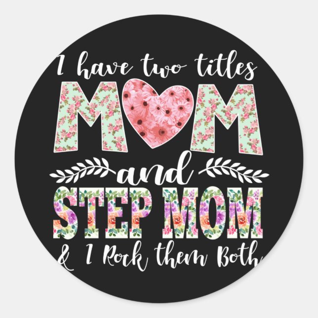 Pegatina Redonda Tengo dos títulos, mamá y mamá los rocío (Anverso)