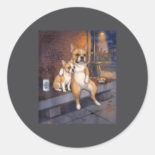 Pegatina Redonda Tengo Ese Perro Dentro De Mí Funny Bulldog Francés
