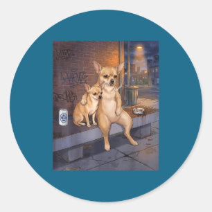 Pegatina Redonda Tengo Ese Perro Dentro De Mí Funny Chihuahua Fuman
