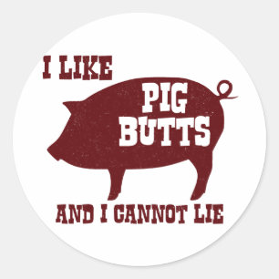 Pegatina Redonda Tengo gusto de extremos del cerdo y no puedo