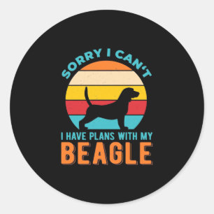 Pegatina Redonda Tengo Planes Con Mi Beagle