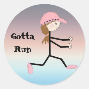 Pegatina Redonda Tengo que correr