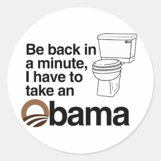 PEGATINA REDONDA TENGO QUE TOMAR UN OBAMA
