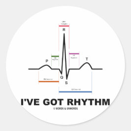 Pegatina Redonda Tengo ritmo (ECG - EKG Heart Beat)