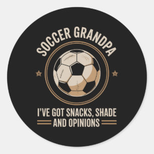 Pegatina Redonda Tengo Snacks Sombra Y Opiniones Soccer Grandpa