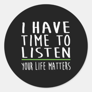 Pegatina Redonda Tengo Tiempo Para Escuchar La Conciencia De La Sal