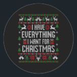 Pegatina Redonda Tengo Todo Lo Que Quiero Para Navidades Sudoroso<br><div class="desc">Tengo Todo Lo Que Quiero Para Navidades Dulces Noches</div>