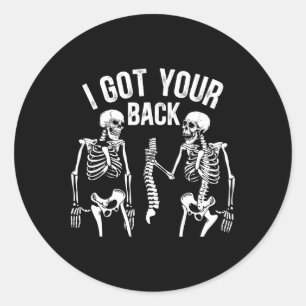 Pegatina Redonda Tengo Tu Ck Funny Skeleton Spine Halloween Costu