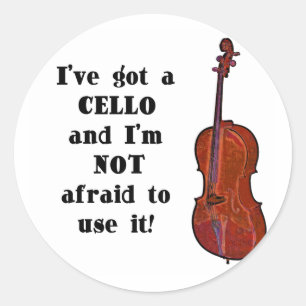 Pegatina Redonda Tengo un Cello