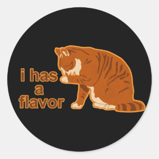 Pegatina Redonda Tengo un sabor, LOL CAT