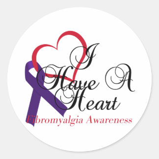Pegatina Redonda Tengo Una Conciencia De Fibromialgia Cardíaca