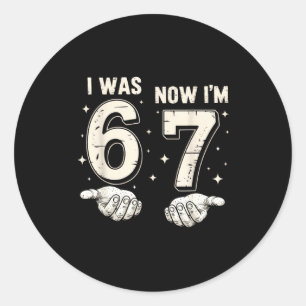Pegatina Redonda Tenía 6 años ahora tengo 7 años Cumpleaños 67 Dive