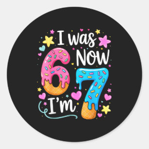 Pegatina Redonda Tenía 6 años ahora tengo 7 años cumpleaños niños n