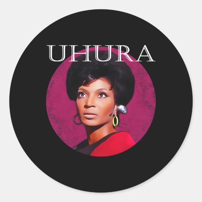 Pegatina Redonda Teniente Uhura Rip Teniente Uhura Rip Lt Uhura (Anverso)