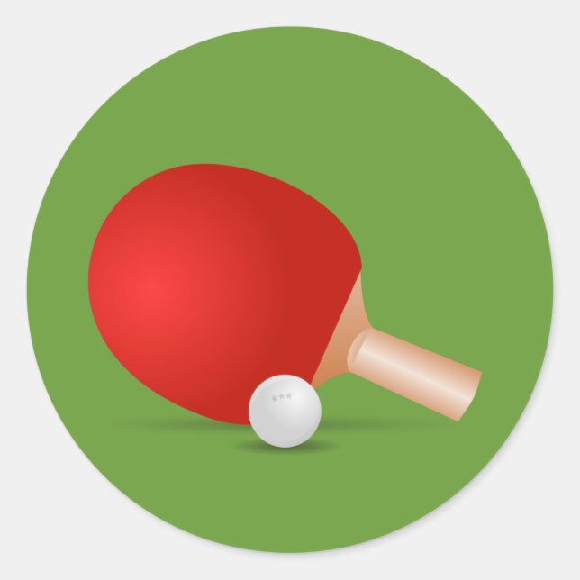 Pegatina Redonda Tenis de mesa (Anverso)