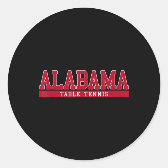 Pegatina Redonda Tenis de mesa de Alabama (Anverso)
