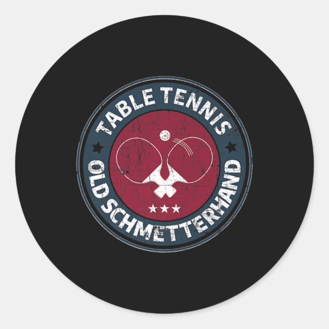 Pegatina Redonda Tenis de mesa diseño de mariposa antigua para ping (Anverso)