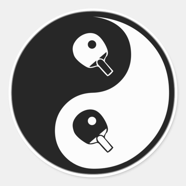 Pegatina Redonda Tenis de mesa Yin Yang (Anverso)