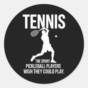 Pegatina Redonda Tenis el deporte que los jugadores de pickleball d