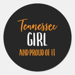 Pegatina Redonda Tennessee Chica Y Orgullosa De Que Vine Fútbol Fem