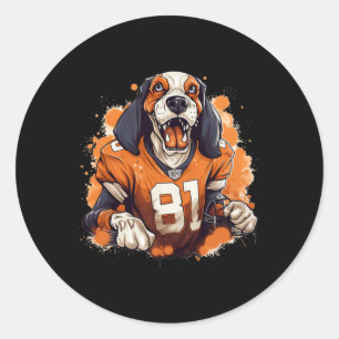 Pegatina Redonda Tennessee Dog Sport Amantes Tennessee Tri Stars
