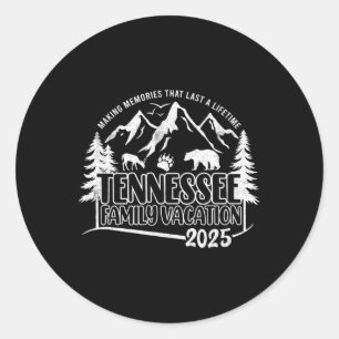 Pegatina Redonda Tennessee Family Vacation 2025 Making Recuerdos