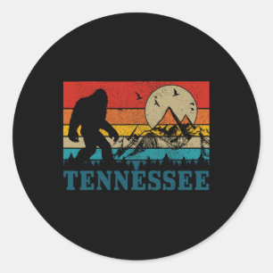 Pegatina Redonda Tennessee Pie Grande Montañas Vintage Nashville Hi