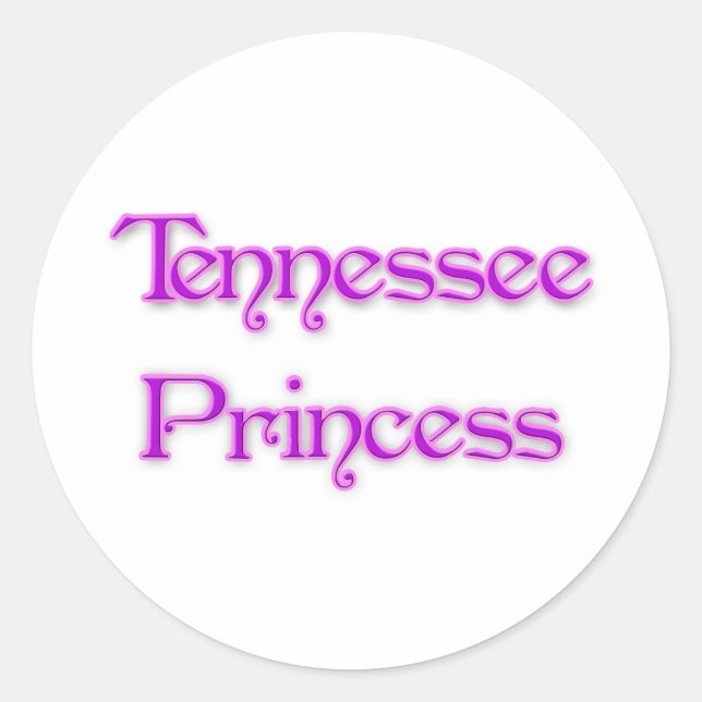 Pegatina Redonda Tennessee Princess (Anverso)