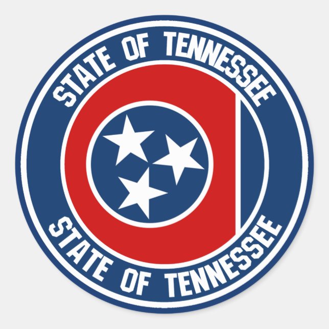 Pegatina Redonda Tennessee Round Emblem (Anverso)