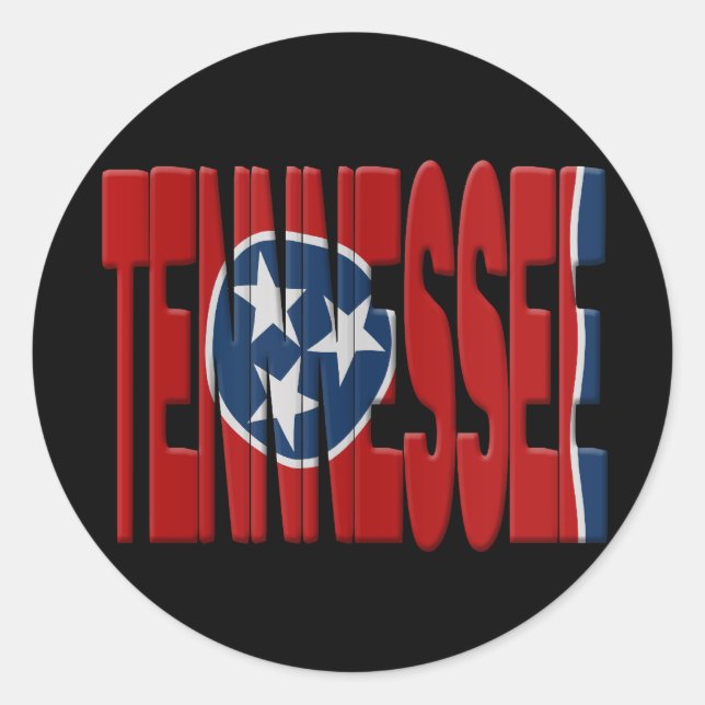 Pegatina Redonda Tennessee State flag (Anverso)