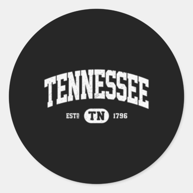 Pegatina Redonda Tennessee Tennessee (Anverso)