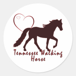 Pegatina Redonda Tennessee Walking Horse Hearts