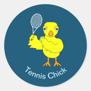 Pegatina Redonda Tennis Chick