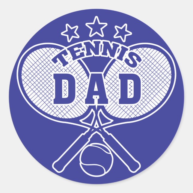 Pegatina Redonda Tennis Dad (Anverso)