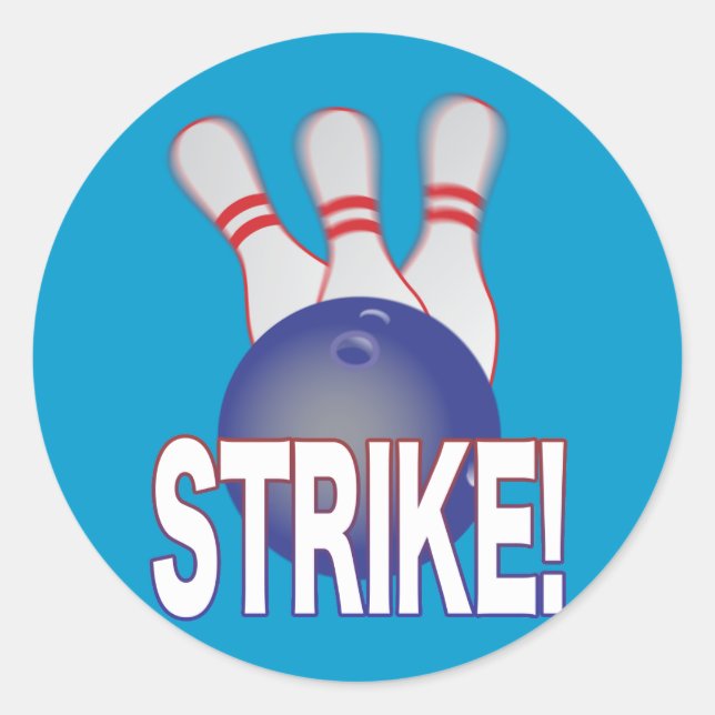 Pegatina Redonda Tenpin Bowling (Anverso)