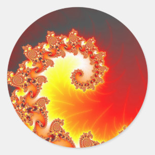 Pegatina Redonda Tentáculo de inflamación - Arte fractal
