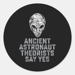 Pegatina Redonda Teóricos antiguos astronautas de Alien Ufo
