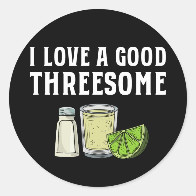 Pegatina Redonda Tequila Lime Y Salt Funny Bartender (Anverso)