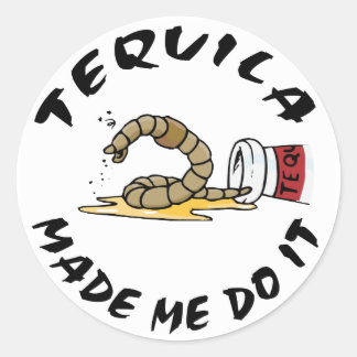 Pegatina Redonda Tequila mexicana divertida